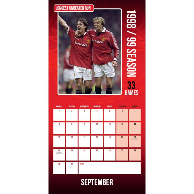 Manchester United FC Legends Square Calendar 2025, side angle