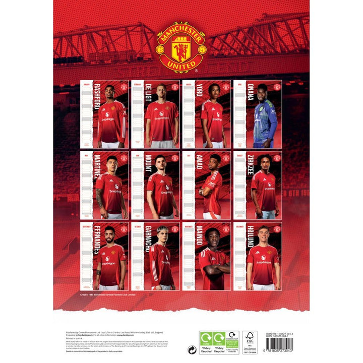 Manchester United FC A3 2025 Calendar