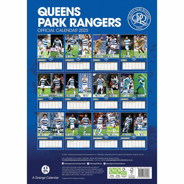 Queens Park Rangers FC A3 2025 Calendar