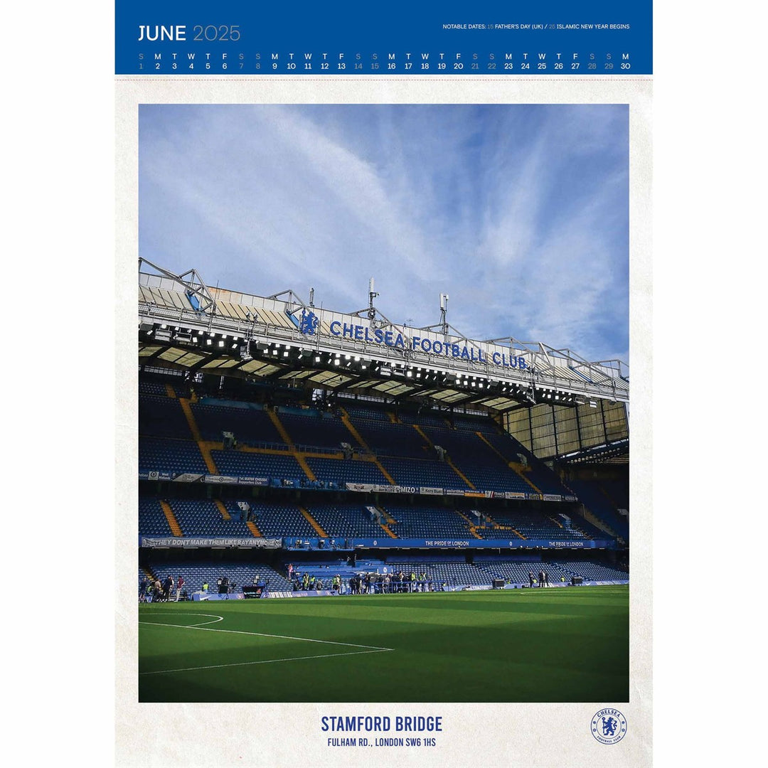 Chelsea FC Deluxe 2025 Calendar