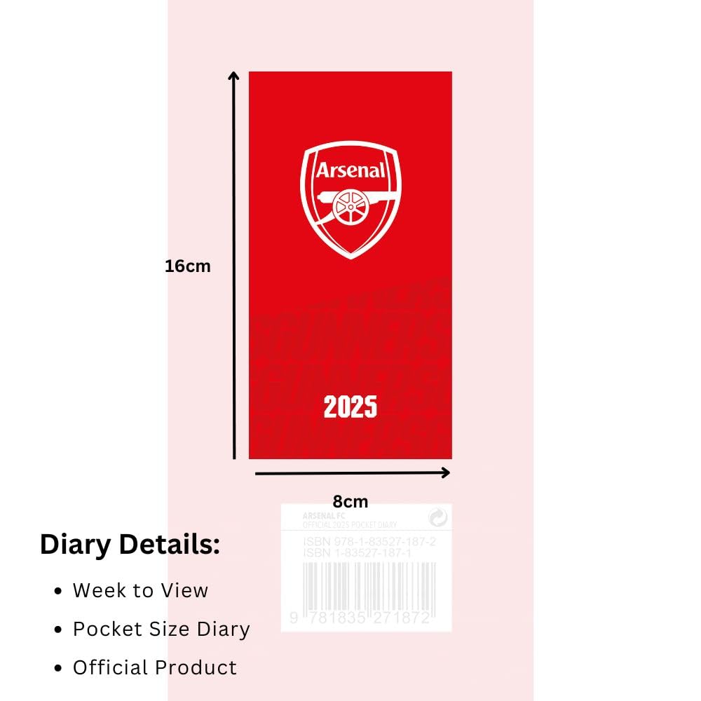 Arsenal FC Slim 2025 Diary