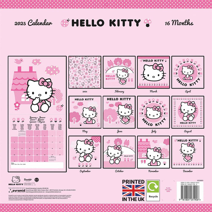 Hello Kitty Square 2025 Calendar