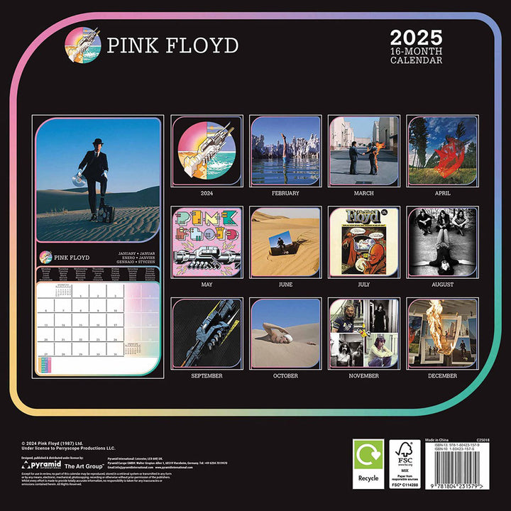 Pink Floyd Square 2025 Calendar