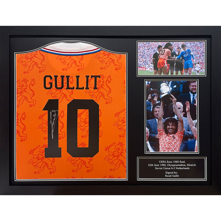 Ruud Gullit Netherlands Retro Signed Shirt (Framed)