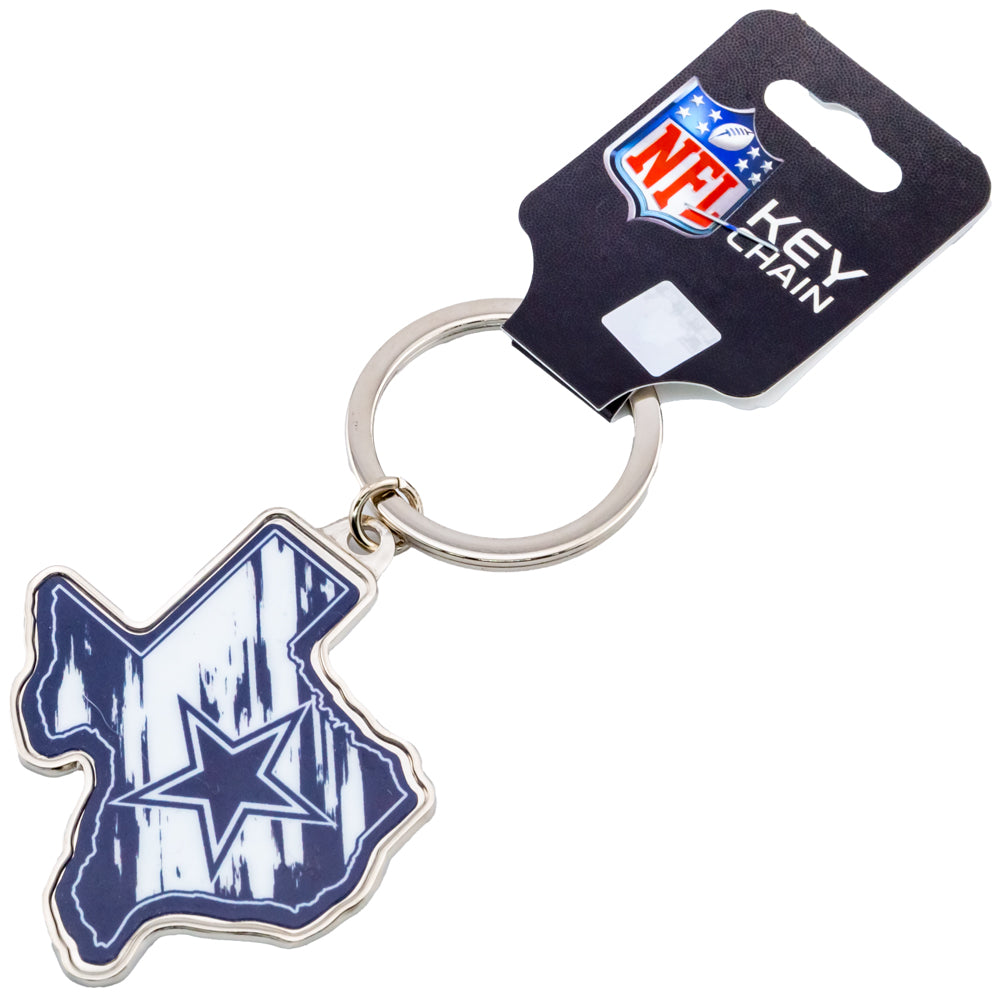 Dallas Cowboys State Shape Keyring