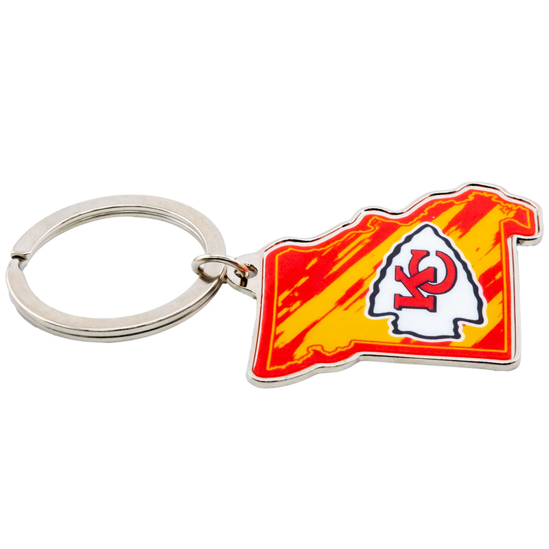 Kansas City Chiefs State Shape Keyring, alternate view