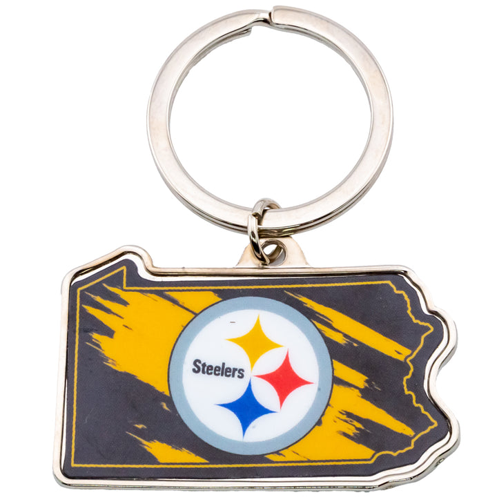 Pittsburgh Steelers State Shape Keyring