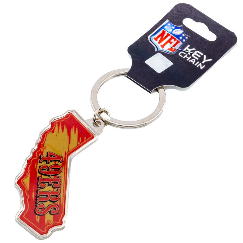 San Francisco 49ers State Shape Keyring, side angle