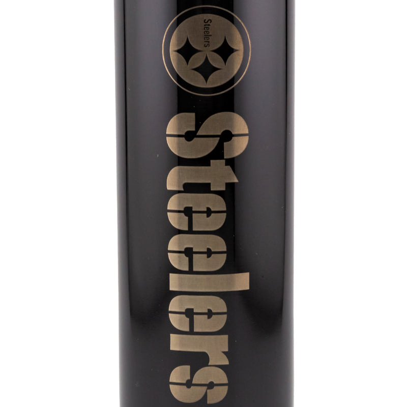 Pittsburgh Steelers Steel Water Bottle, side angle