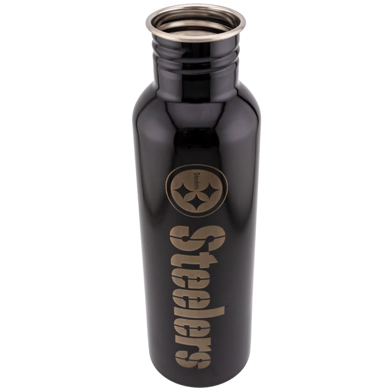 Pittsburgh Steelers Steel Water Bottle, close-up detail
