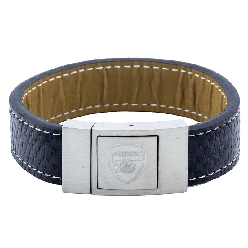 Arsenal FC Stitched Leather Bracelet, alternate view