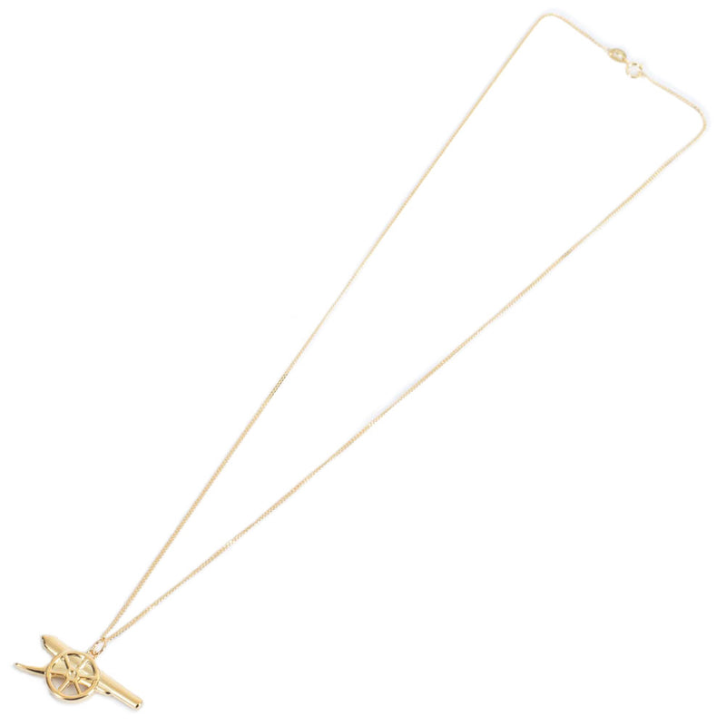 Arsenal FC 18ct Gold Plated on Silver Cannon Pendant & Chain, side angle