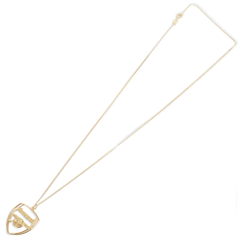 Arsenal FC 18ct Gold Plated on Silver Crest Pendant & Chain, side angle