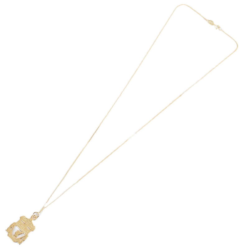 Liverpool FC 18ct Gold Plated on Silver Crest Pendant & Chain, side angle