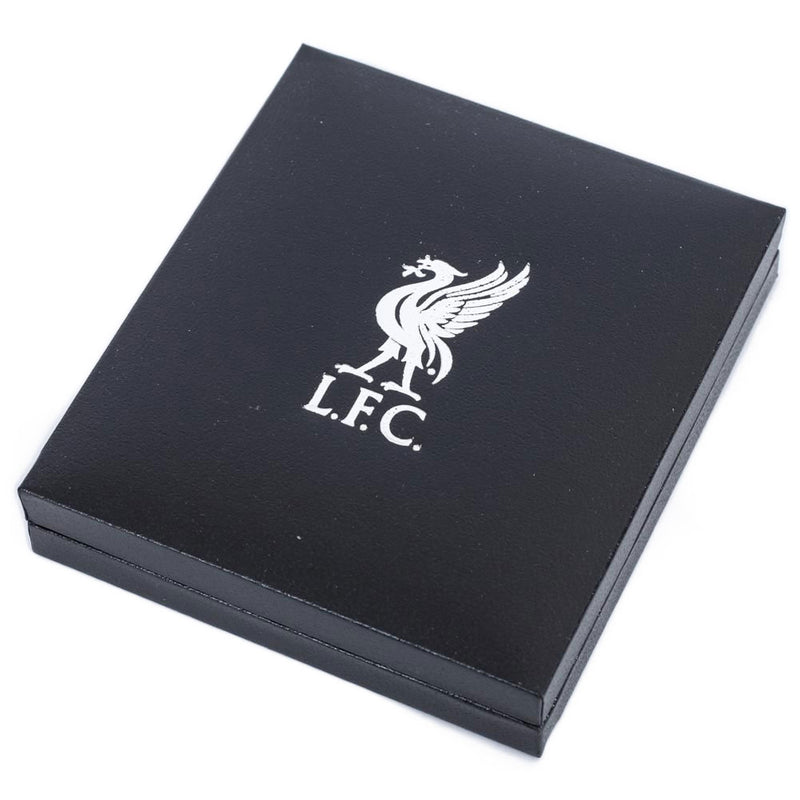 Liverpool FC 18ct Gold Plated on Silver Crest Pendant & Chain, close-up detail