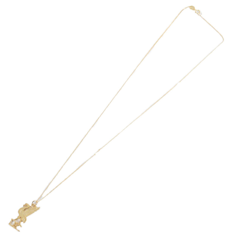 Liverpool FC 18ct Gold Plated on Silver Liverbird Pendant & Chain, side angle