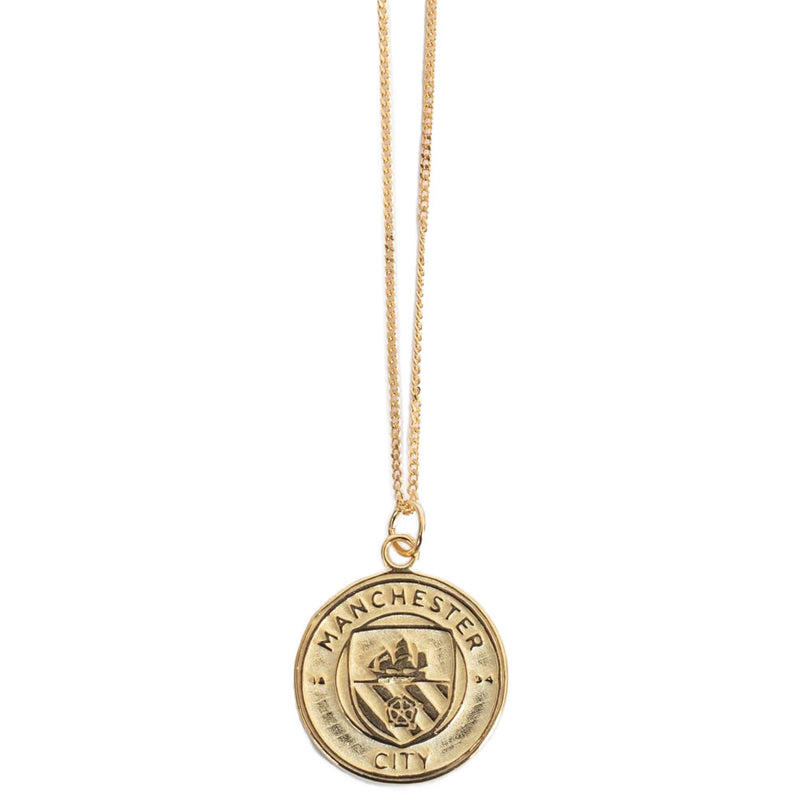 Manchester City FC 18ct Gold Plated on Silver Pendant & Chain, alternate view