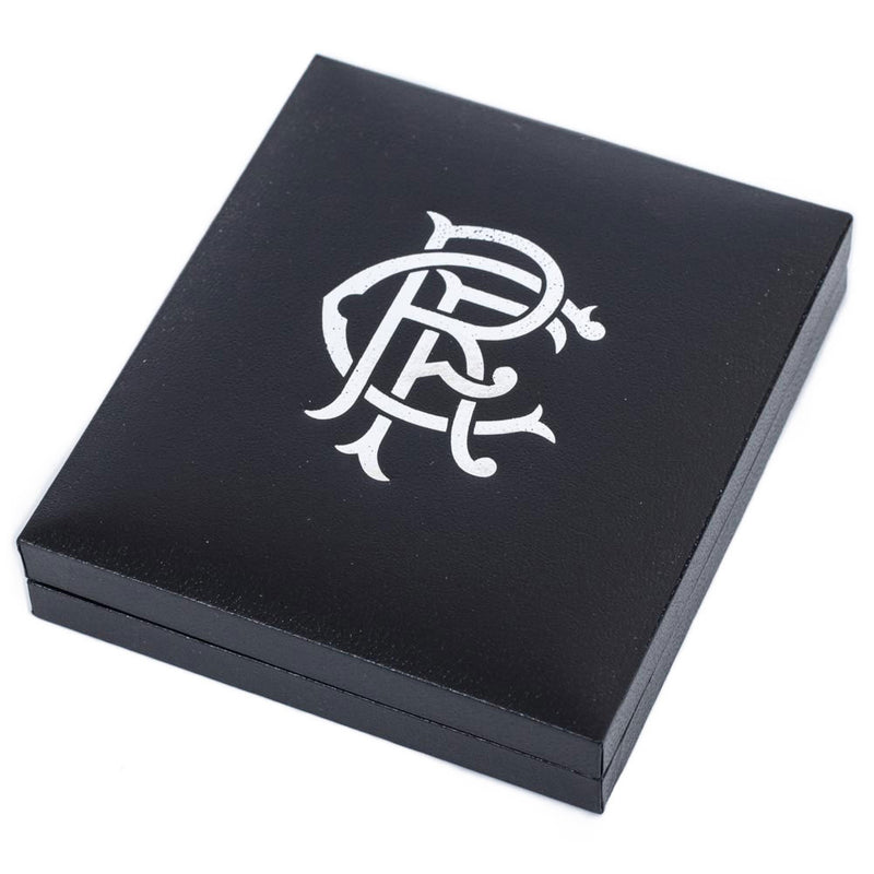 Rangers FC 18ct Gold Plated on Silver Pendant & Chain, close-up detail