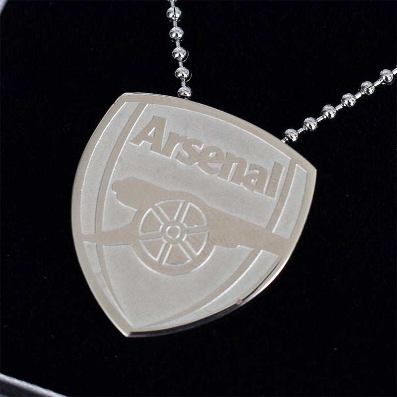Arsenal FC Stainless Steel Large Pendant & Chain, side angle