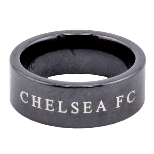 Chelsea FC Black Ceramic Ring Medium, alternate view
