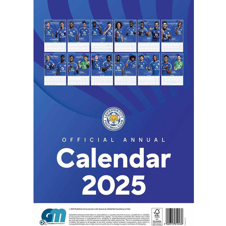 Leicester City FC A3 2025 Calendar