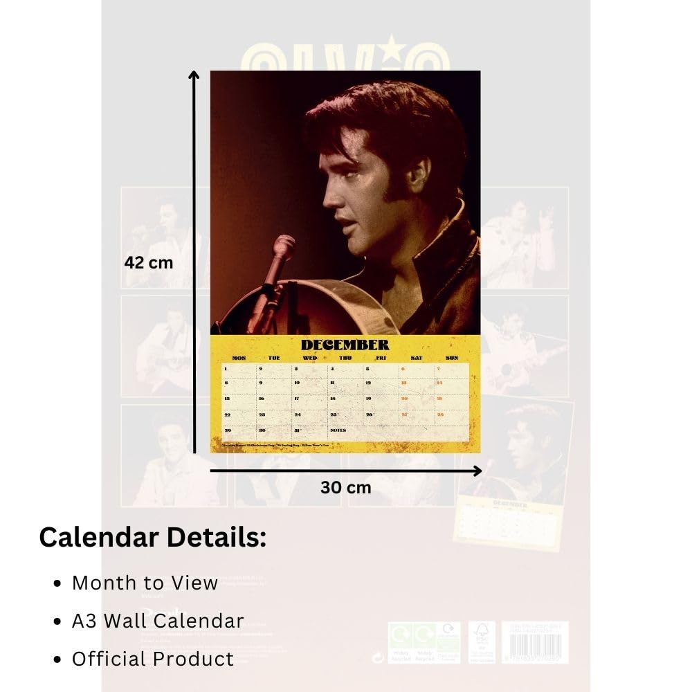 Elvis Presley A3 2025 Calendar