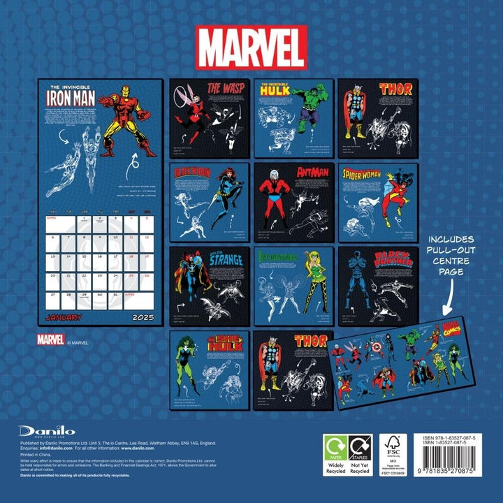 Marvel Comics Square 2025 Calendar