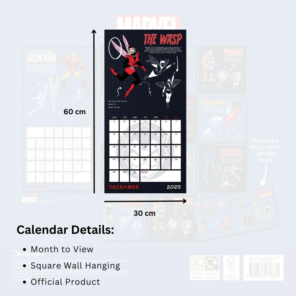 Marvel Comics Square 2025 Calendar