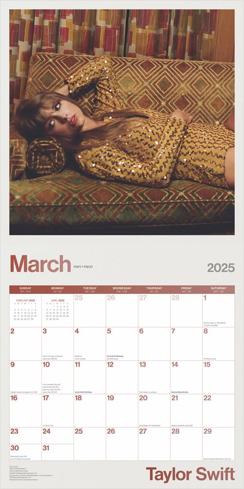 Taylor Swift Square 2025 Calendar