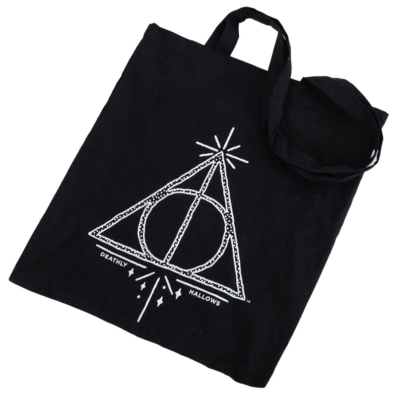 Harry Potter Deathly Hallows Canvas Tote Bag, side angle