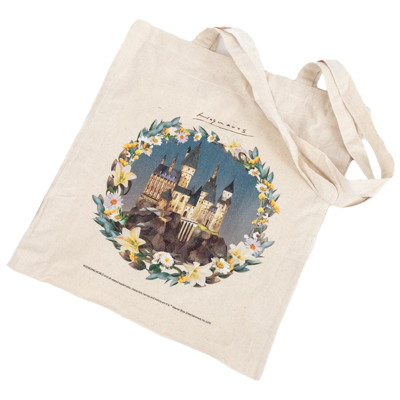 Harry Potter Hogwarts Castle Canvas Tote Bag, side angle