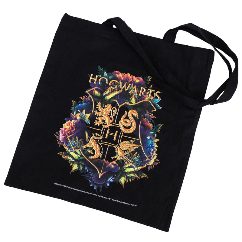 Harry Potter Hogwarts Crest Canvas Tote Bag, side angle