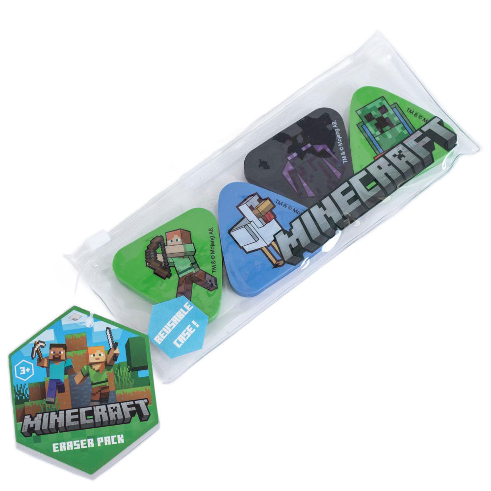 Official Minecraft Eraser Set 4 Pack