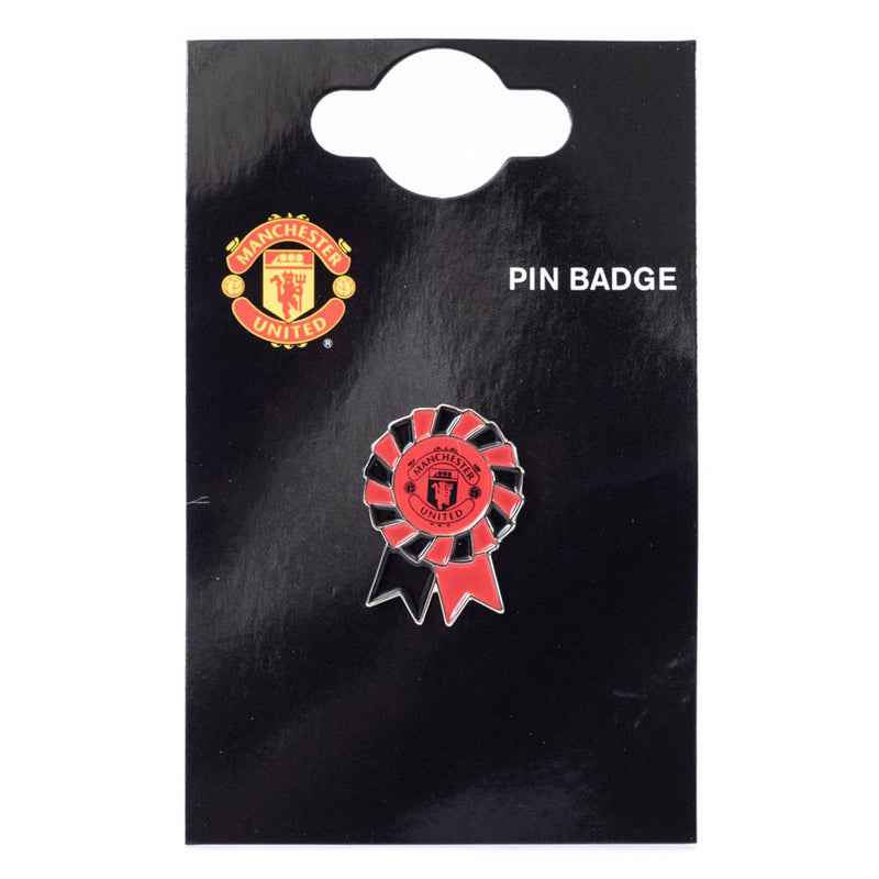 Manchester United FC Rosette Badge, close-up detail
