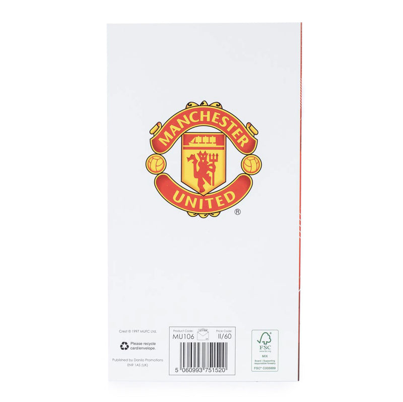 Manchester United FC Super Son Birthday Card, close-up detail