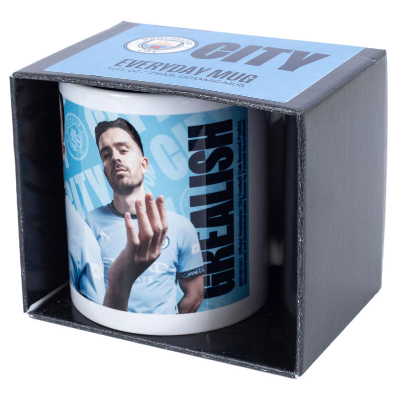 Manchester City FC Grealish Mug, close-up detail