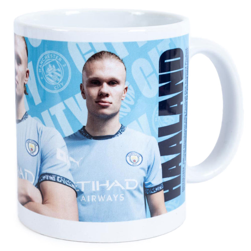 Manchester City FC Haaland Mug, side angle