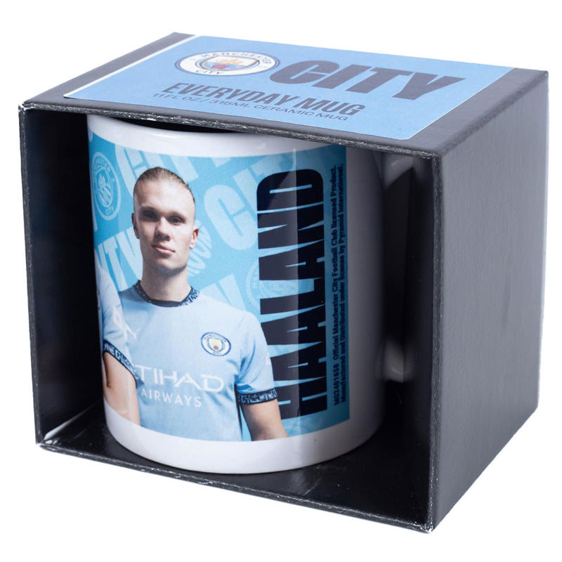 Manchester City FC Haaland Mug, close-up detail