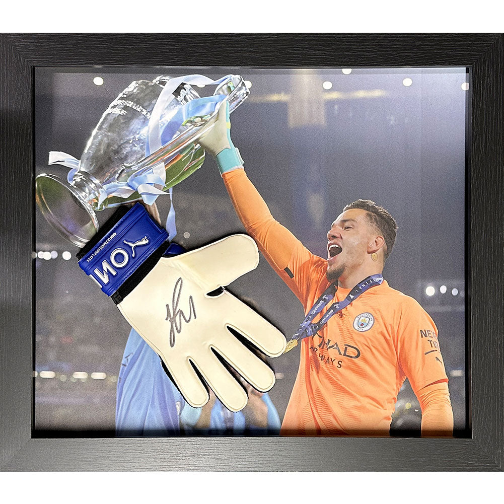 Manchester City FC Ederson Signed Glove Framed