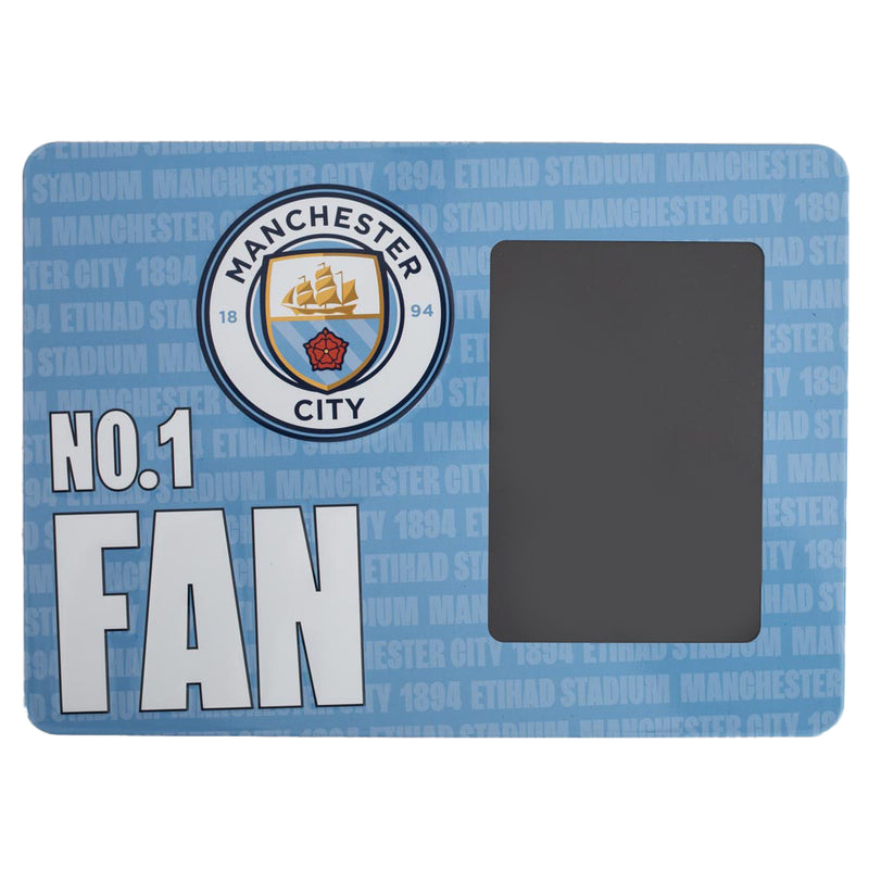 Manchester City FC No1 Fan Picture Frame Sign, side angle