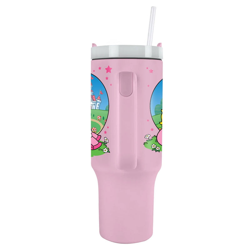 Super Mario Princess Peach 40oz Tumbler, close-up detail
