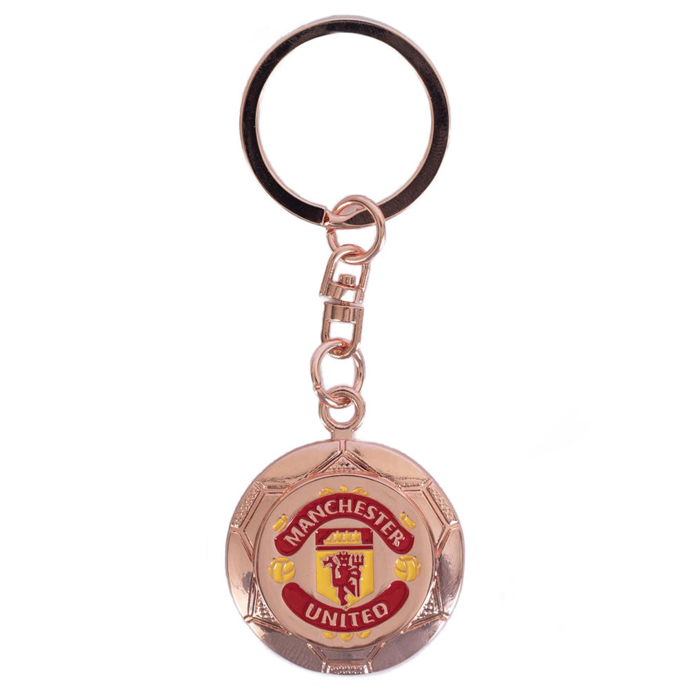 Official Manchester United Rose Gold Ball Keyring