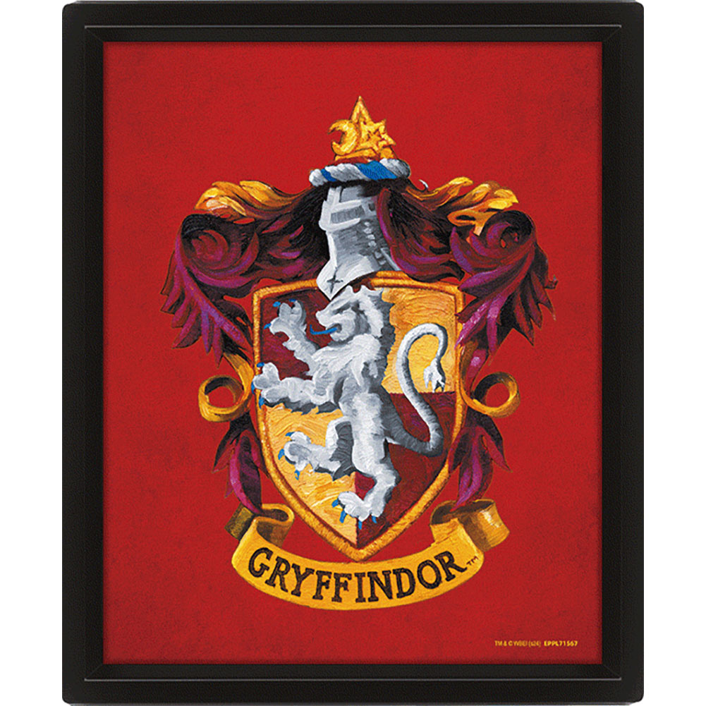 Official Harry Potter Gryffindor Framed 3D Lenticular Poster