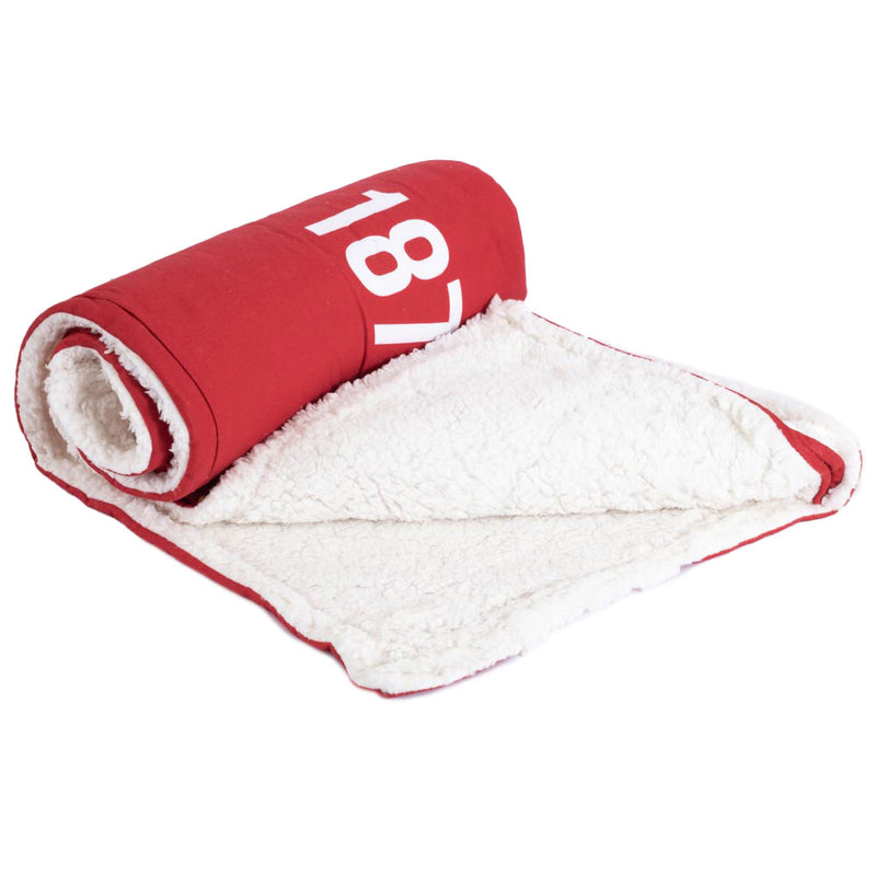 Manchester United FC Core Stripe Sherpa Fleece Blanket, alternate view
