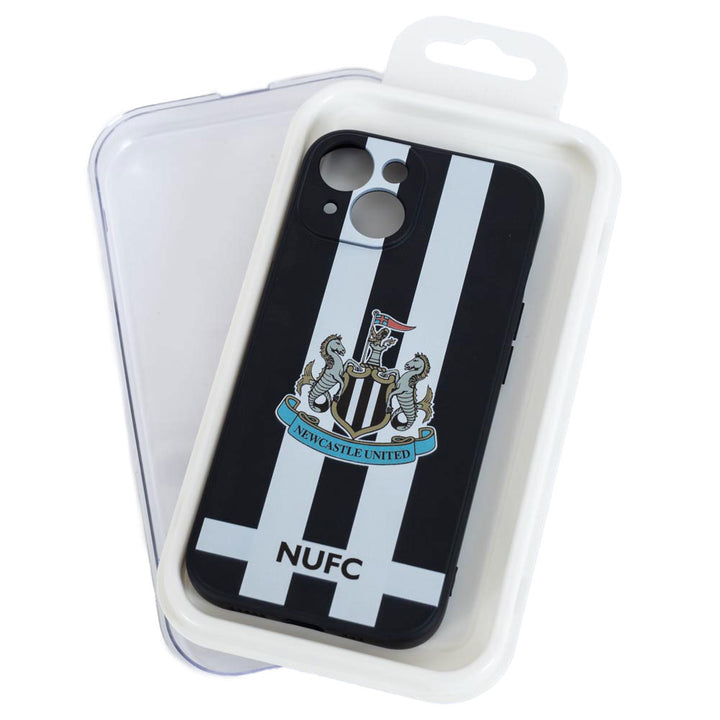 Newcastle United FC iPhone 15 Striped Silicone Case