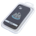 Newcastle United FC iPhone 14 Crest Silicone Case, close-up detail