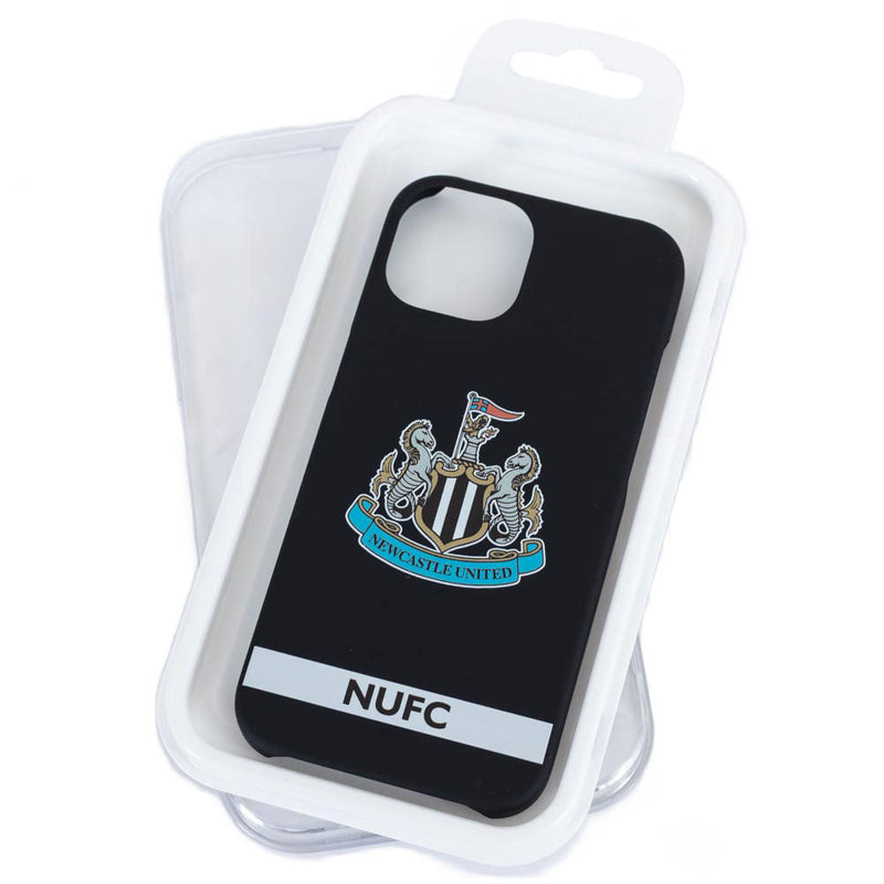 Newcastle United FC iPhone 15 Crest Hard Case, side angle