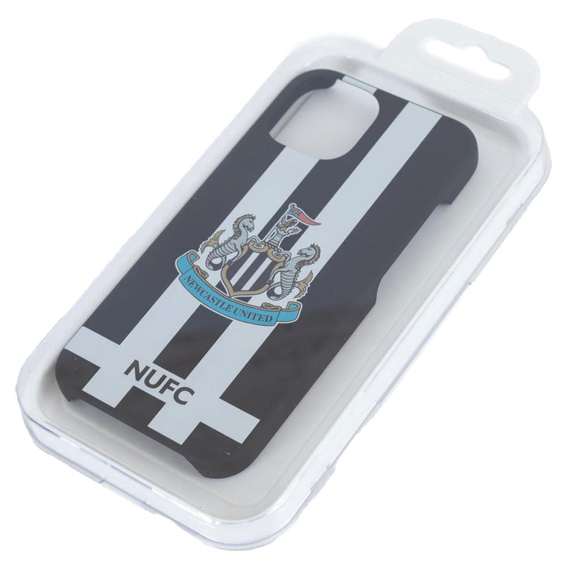 Newcastle United FC iPhone 14 Striped Hard Case, close-up detail