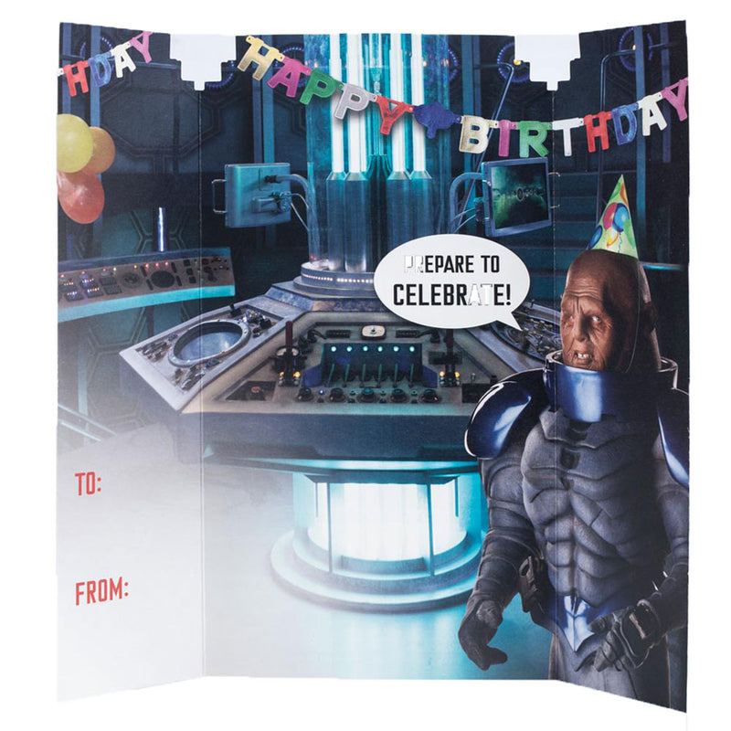 Doctor Who Tardis Birthday Card, side angle