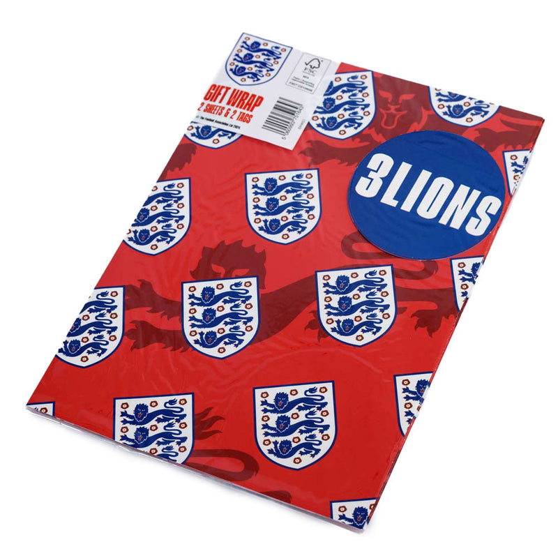 England FA Crest Gift Wrap, close-up detail